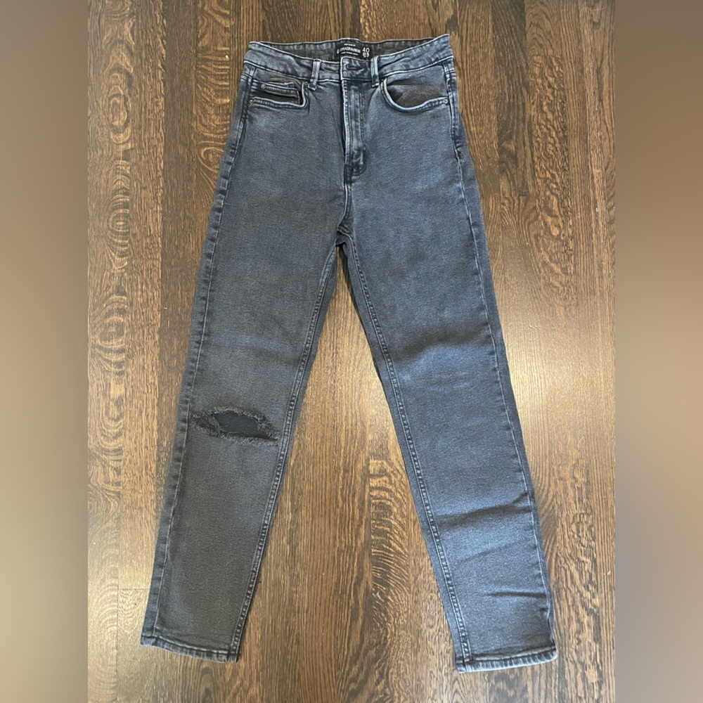 Stradivarius-black mom slim fit jeans (8)